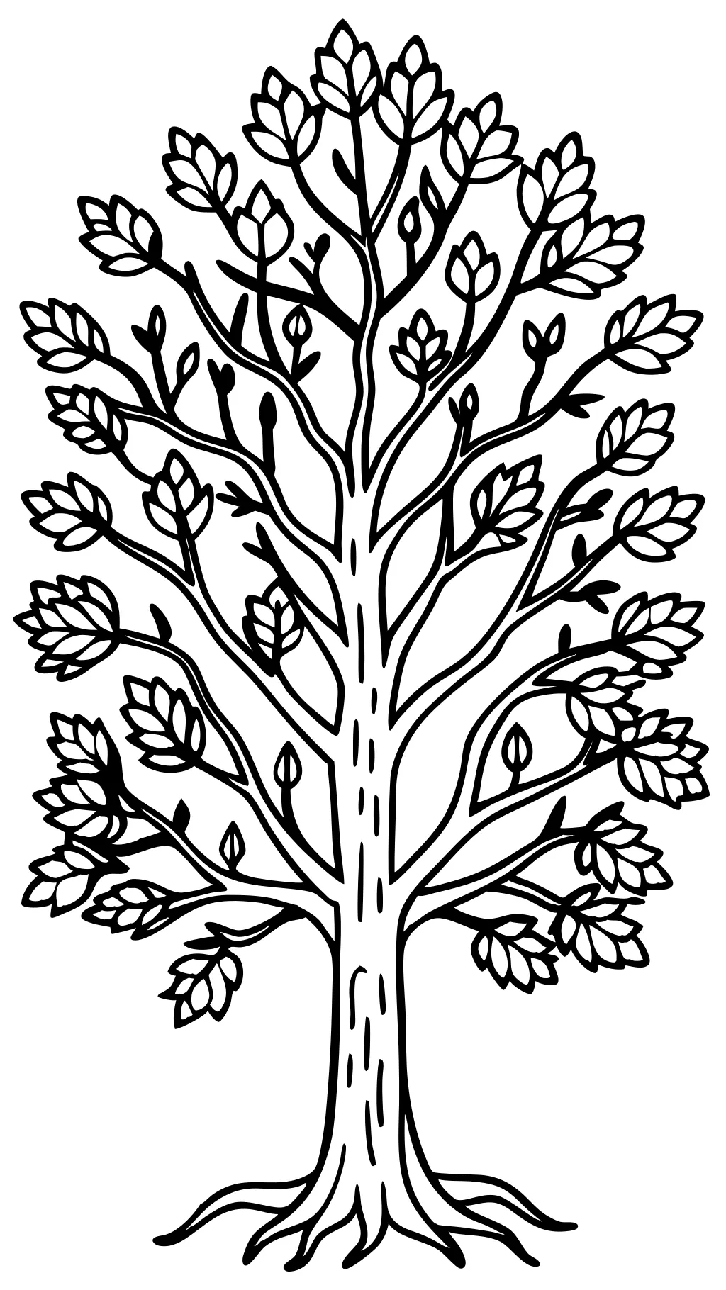 coloriages d’arbres avec branches